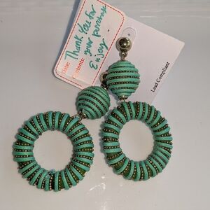 Green Loop Earrings